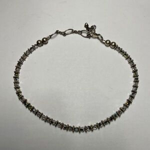 Bracelet Sterling Silver, Glass Beads and Sterling Spacers. 9,10, 10.5”